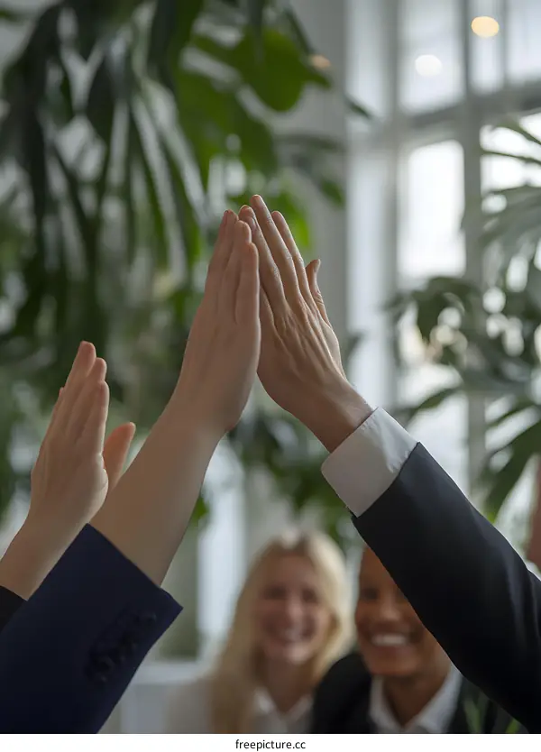 Business Team Giving High Five