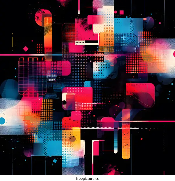 Abstract Geometric Shapes Digital Art