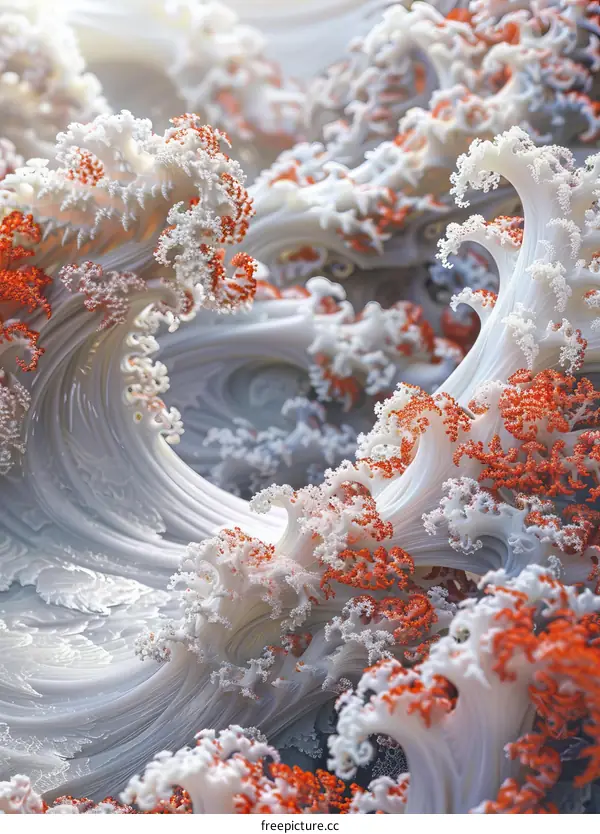 3D Rendering of a Vivid Underwater Coral Reef