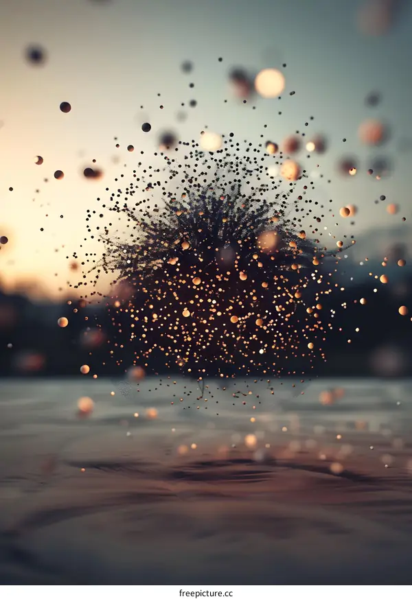 Abstract Sphere of Light with Particles