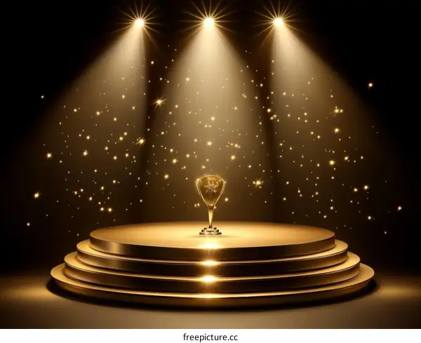 Golden Award Ceremony Stage Illustration