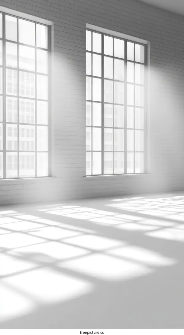 Empty Industrial Style Studio with Large Windows