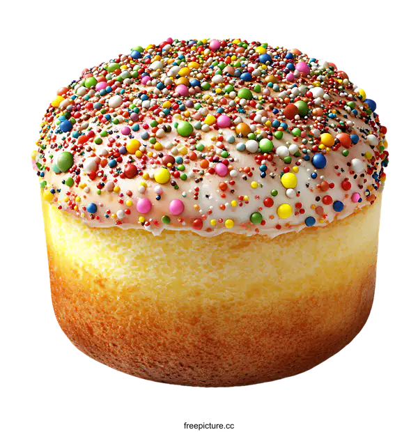 [Transparent Background PNG]Colorful Easter Cake with Sprinkles