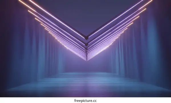 Neon Light Corridor Illustration