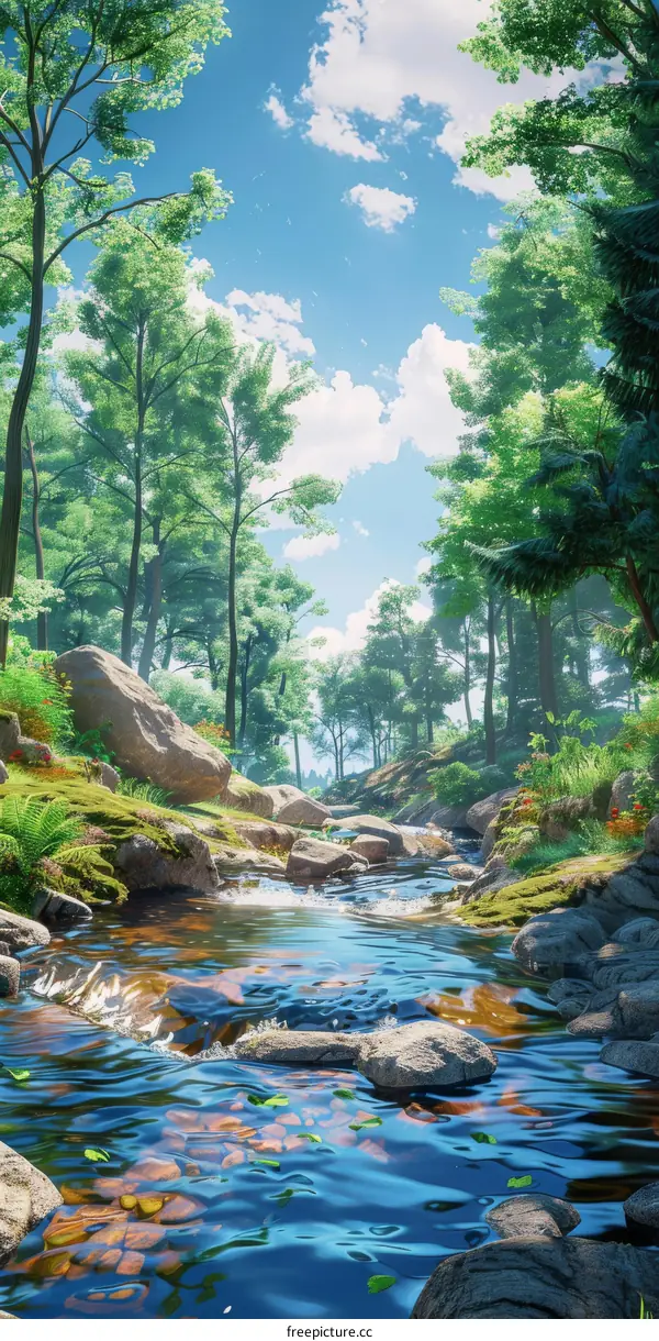A Picturesque Forest River Landscape