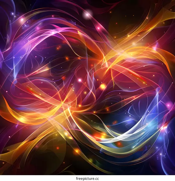 Abstract Colorful Glowing Lines Background