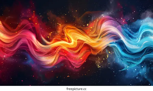 Wavy Multicolor Abstract Background