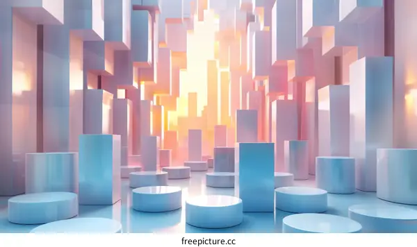 Abstract Geometric Shapes and Colors Interior Design