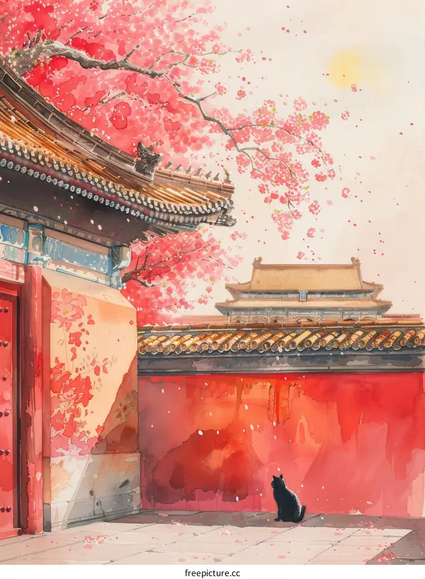 Black Cat at the Forbidden City (Beijing)