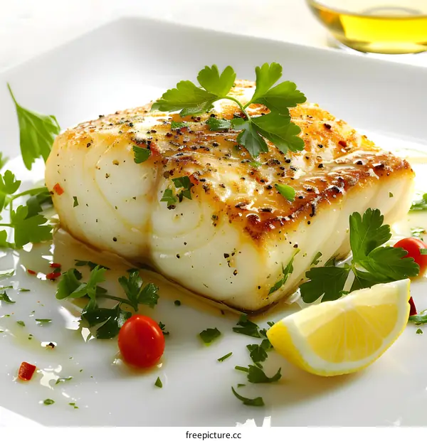 Grilled Cod with Lemon and Parsley