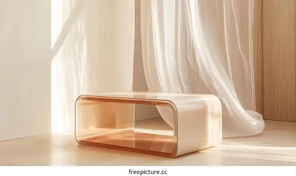 Modern Transparent Coffee Table in a Light Room