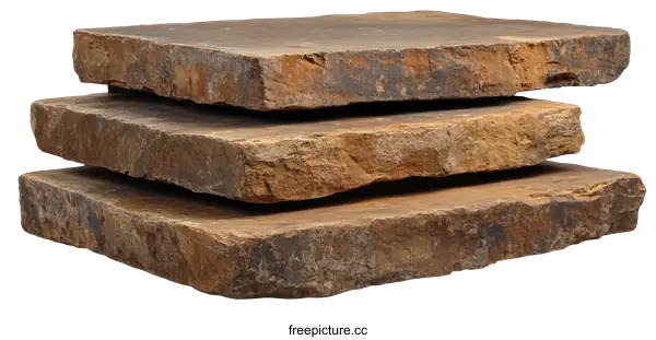 [Transparent Background PNG]Stacked Natural Stone Slabs Display