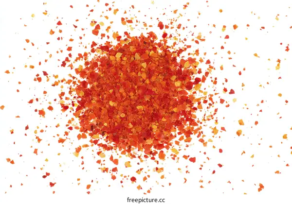 Red Chili Flakes Isolated on White Background