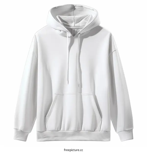White Hoodie with Front Pocket