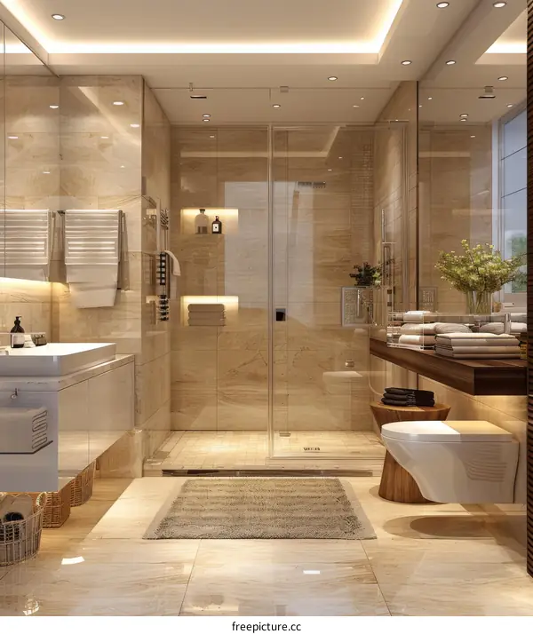 Modern Luxury Bathroom Design Illustration