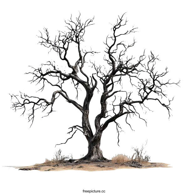 [Transparent Background PNG]Dried Dead Tree Silhouette Illustration