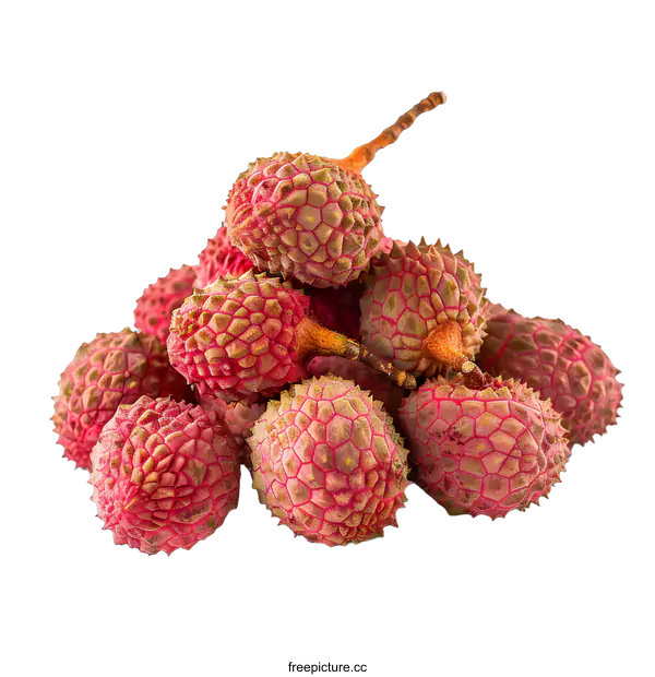 [Transparent Background PNG]Fresh lychee fruit on white background