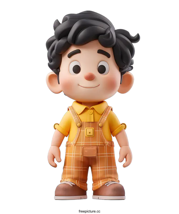 [Transparent Background PNG]3D rendering of a cute cartoon boy