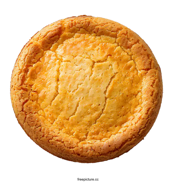 [Transparent Background PNG]top view of a baked round cake