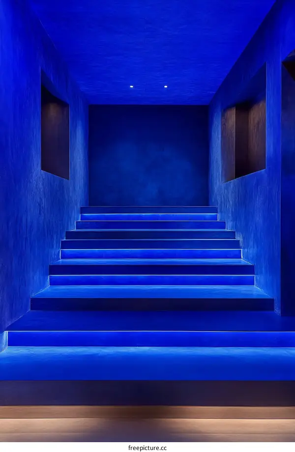 Deep Blue Staircase Interior Design