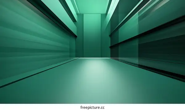 Abstract Green Architectural Interior Design