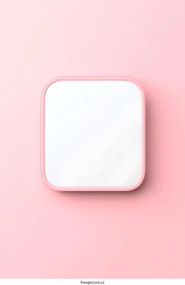 Pink Square Frame Minimalist Background