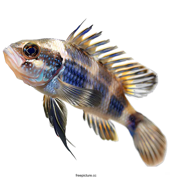 [Transparent Background PNG]Colorful Fish on White Background