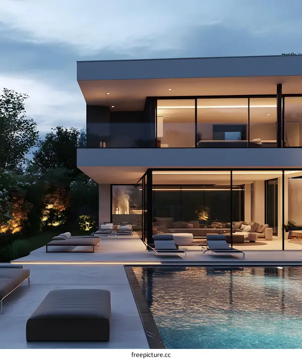 Modern Luxury House with Pool and Patio