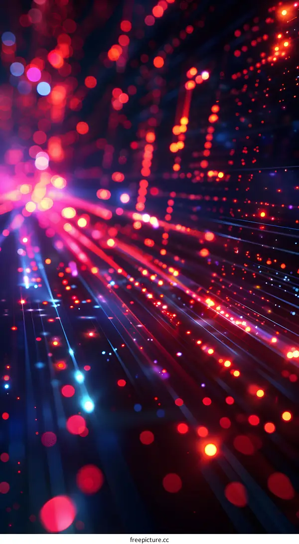 Abstract Light Trails and Bokeh Background