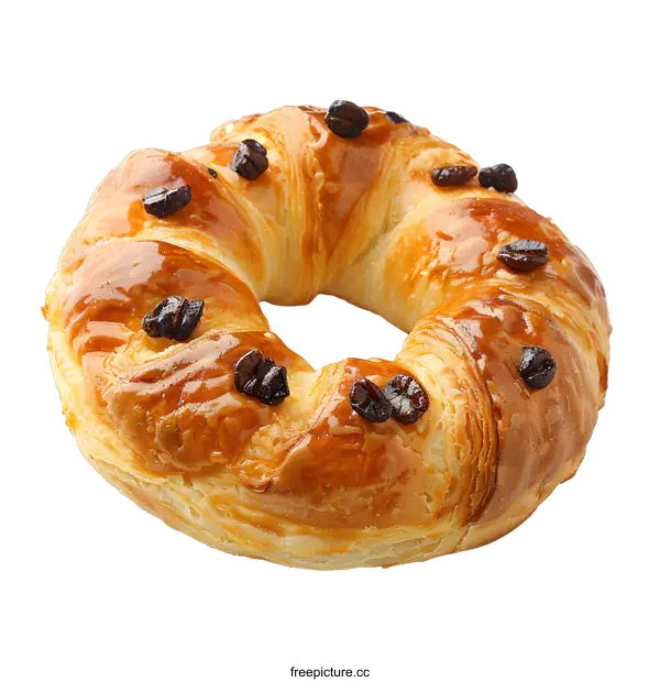 [Transparent Background PNG]Delicious Round Croissant Bread