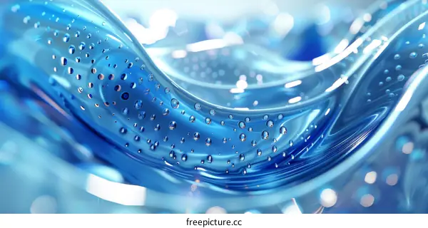 Blue Water Surface with Droplets
