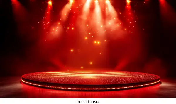 Red Stage Spotlight Scene Design Illustration