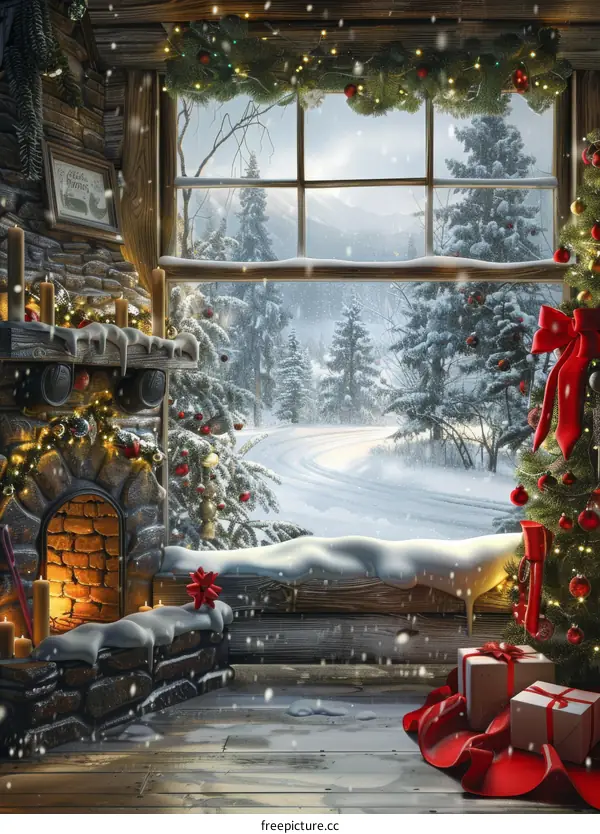 Cozy Christmas Eve by the Fireplace