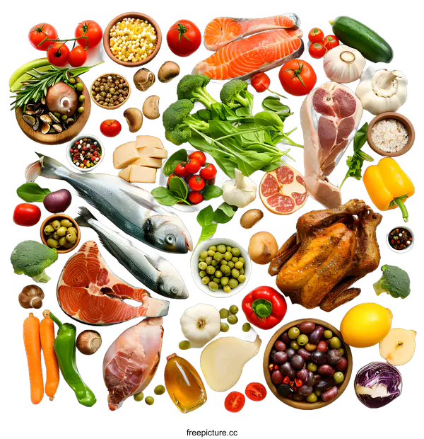 [Transparent Background PNG]Fresh Food Ingredients for Healthy Eating