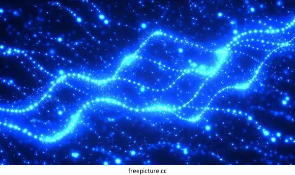 Abstract Blue Light Particle Flow