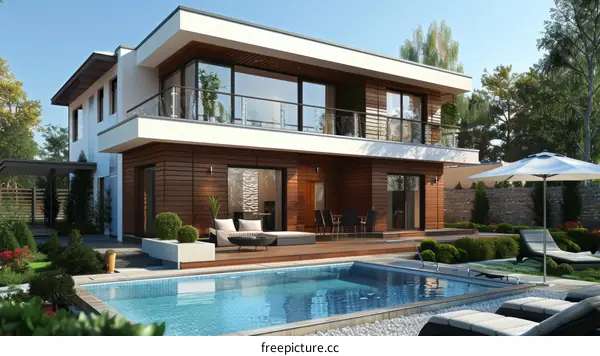 Modern house with swimming pool