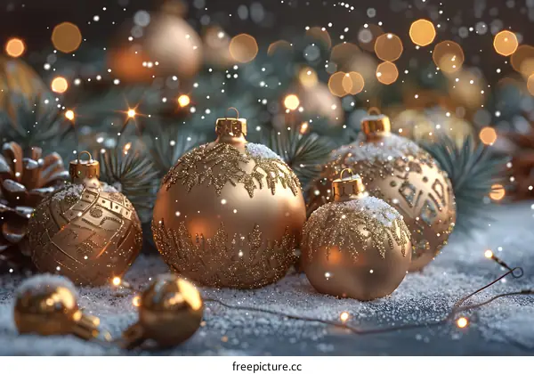 Golden Christmas balls