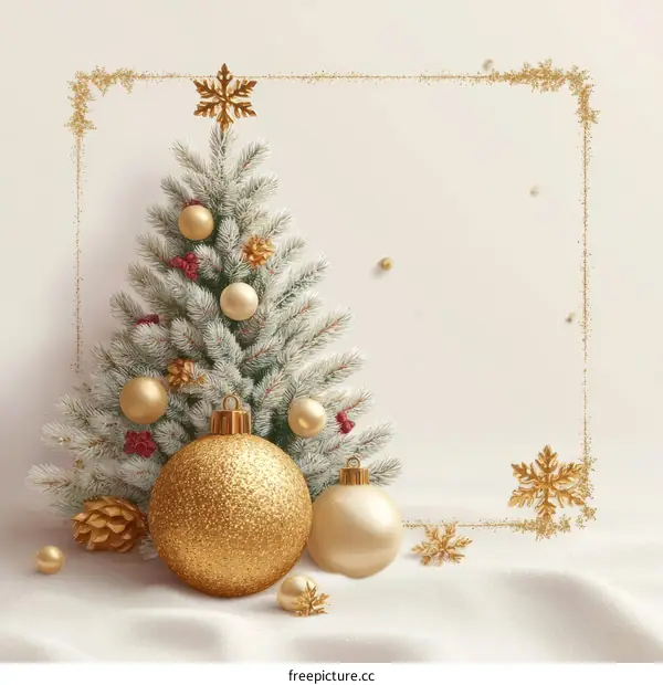 Christmas Decoration Scene with Festive Ornaments