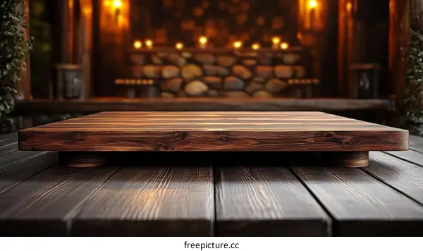 Wooden Cutting Board Display on a Dark Wooden Table
