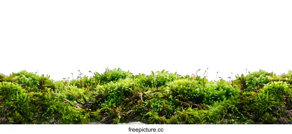 [Transparent Background PNG]Close-up of green moss texture with white background