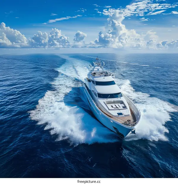 Luxury Yacht Cruising Across the Ocean
