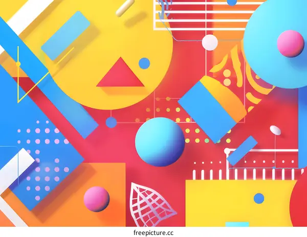 Abstract Geometric Background With Bright Colors