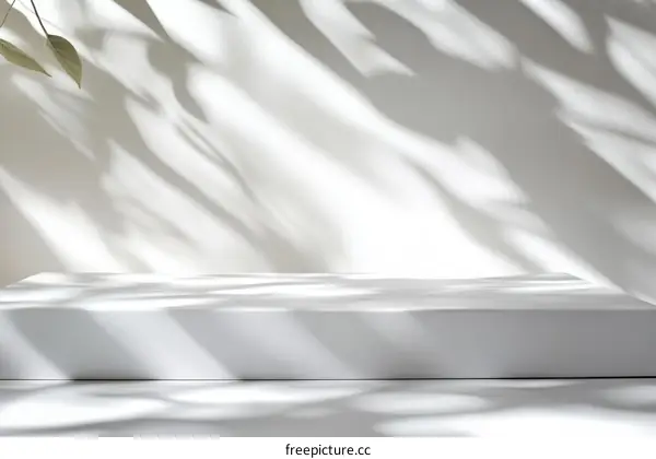 White Product Display Podium with Shadow Effect