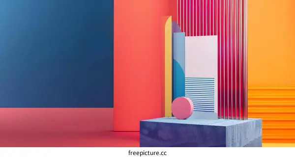 Abstract Colorful Geometric Shapes Background