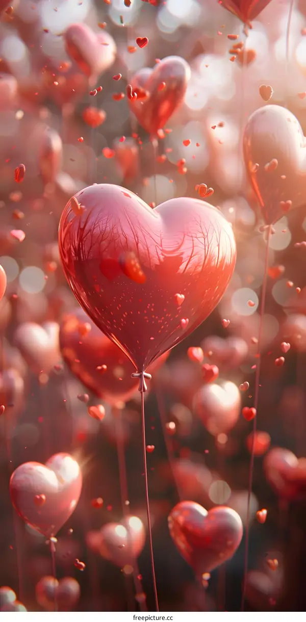Red heart balloons
