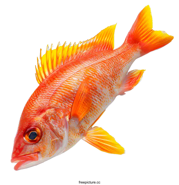 [Transparent Background PNG]Red Fish on White Background