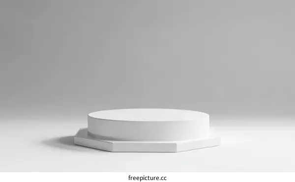 Modern White Geometric Platform Display