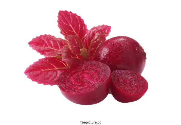 [Transparent Background PNG]Fresh Red Beets with Leaves