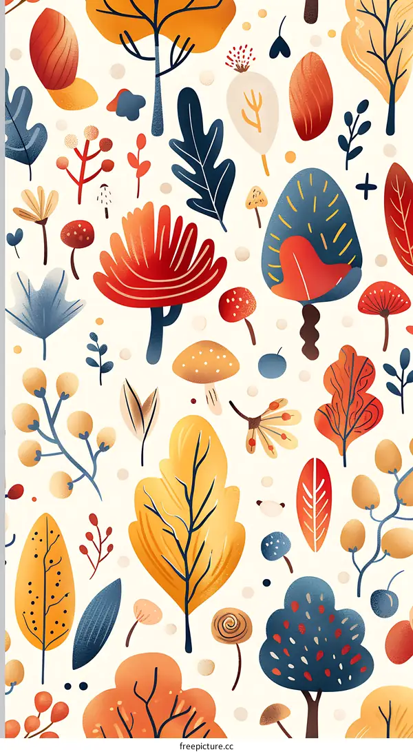 Autumn Forest Seamless Pattern Illustration