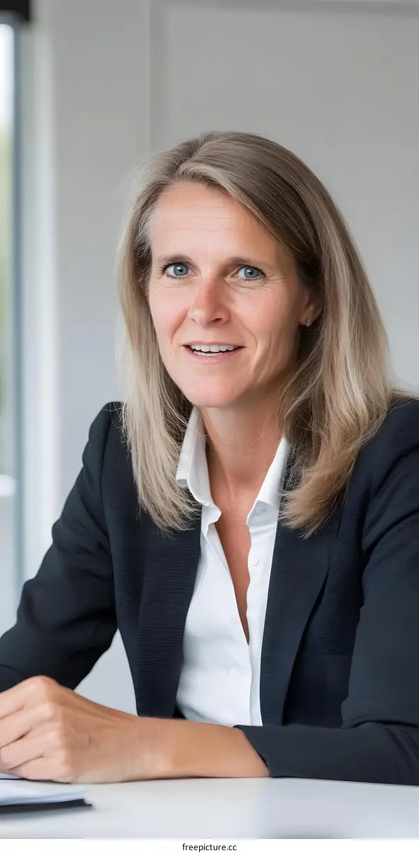 Portrait of a Caucasian Businesswoman in a Suit